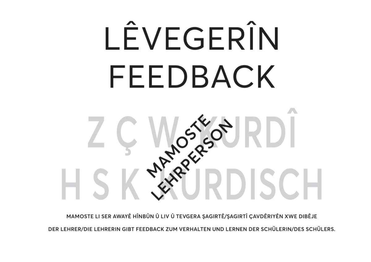 LÊVEGERÎN – Feedback Mamoste / Lehrperson